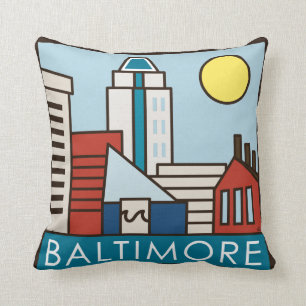 Baltimore Inner Harbour Throw Pillow