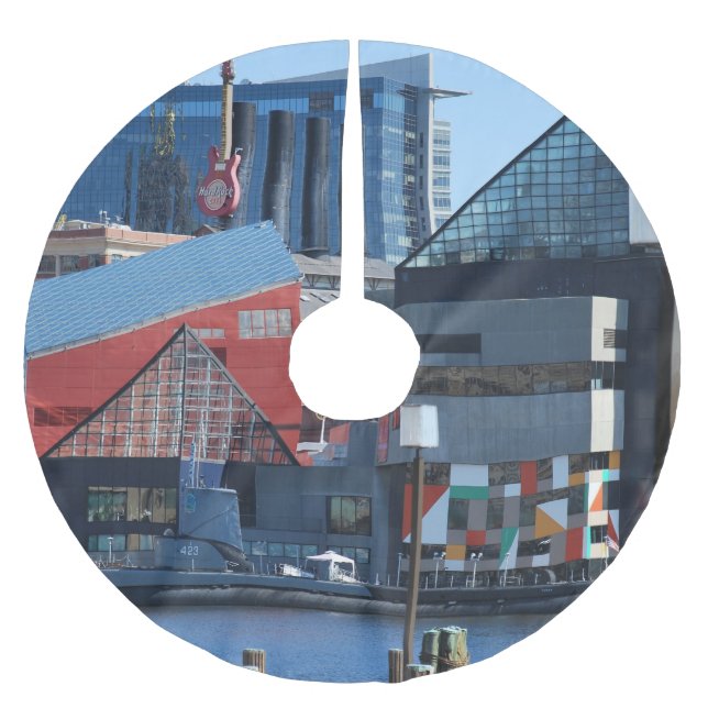 Baltimore Inner Harbour Tree Skirt, Bmore Brushed Polyester Tree Skirt (Front)