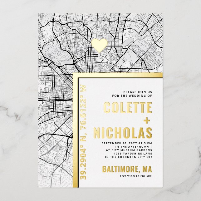 Baltimore Love Locator | City Themed Wedding (Front)