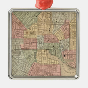 Baltimore Map by Mitchell Metal Ornament