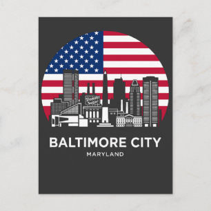 Baltimore Maryland American Flag Postcard