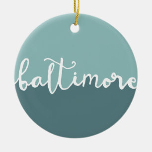 Baltimore, Maryland   Blue Circle Ombre Ceramic Ornament