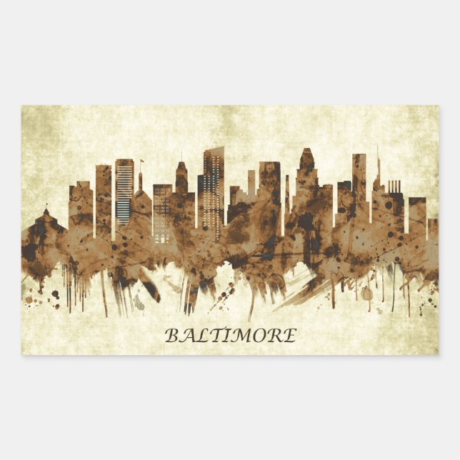 Baltimore Maryland Cityscape Sticker (Front)