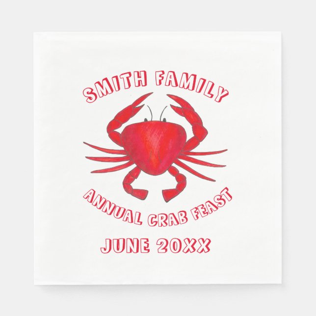 Baltimore Maryland Crab Feast Crustacean Seafood Napkin (Front)