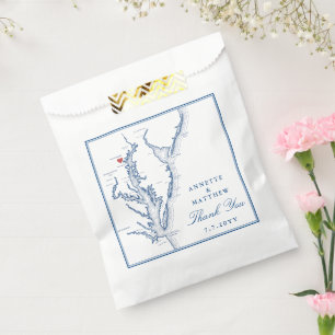 Baltimore Maryland Elegant Navy Wedding Favour Bag