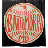 Baltimore Maryland Hand-Drawn Baseball Typography 