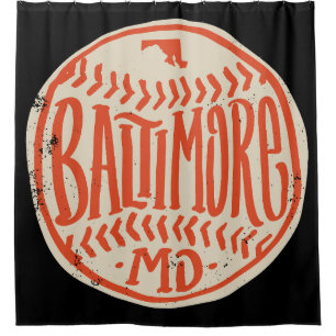 Baltimore Maryland Hand-Drawn Baseball Typography 
