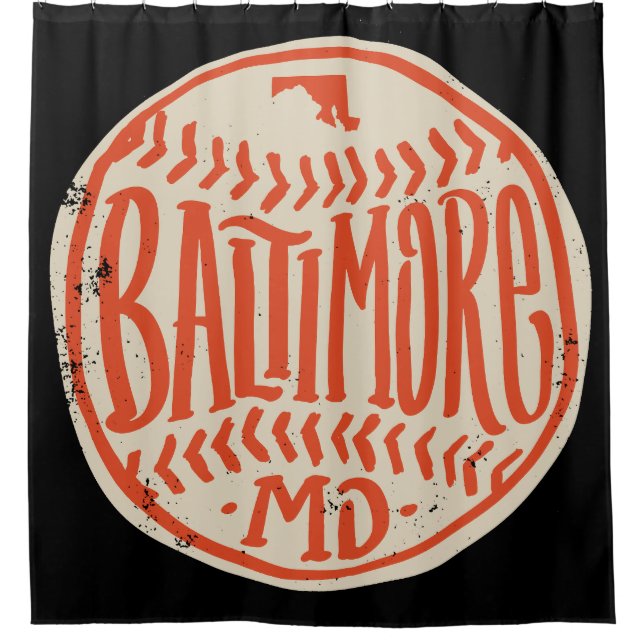Baltimore Maryland Hand-Drawn Baseball Typography  (Front)