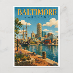 Baltimore Maryland Inner Harbour GeoSaga Postcard