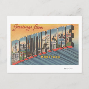 Baltimore, Maryland - Large Letter Scenes 2 Postcard