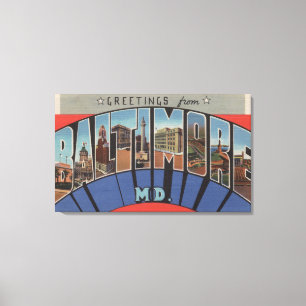 Baltimore, Maryland - Large Letter Scenes 3 Canvas Print