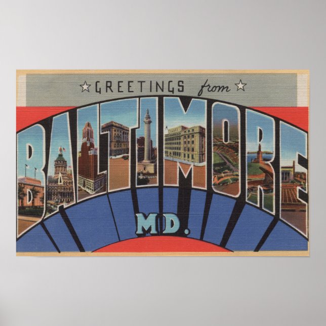 Baltimore, Maryland - Large Letter Scenes 3 Poster (Front)