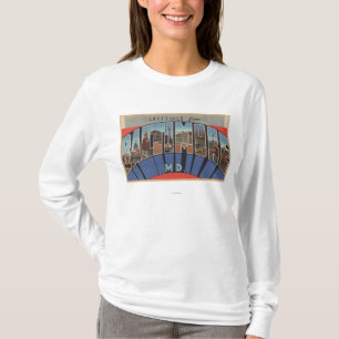 Baltimore, Maryland - Large Letter Scenes T-Shirt