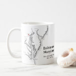 Baltimore Maryland Map Gift Black and White Coffee Mug<br><div class="desc">Cozy up with this beautiful custom Baltimore, Maryland mug, with Emerson's "Live in the sunshine... " quote on the back. Perfect Wedding favour for your wedding party, a gift for Newlyweds, or a housewarming gift for a new family home. Celebrate your favourite summertime (or year round) place to call home...</div>