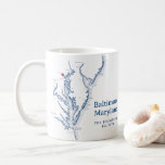 Baltimore Maryland Map Gift Navy Blue Coffee Mug<br><div class="desc">Cozy up with this beautiful custom Baltimore, Maryland mug, with Emerson's "Live in the sunshine... " quote on the back. Perfect wedding favour, newlywed gift, wedding gift, or housewarming gift for a new family home. Celebrate your favourite summertime (or year round) place to call home with this custom map of...</div>