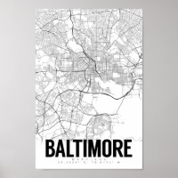 Baltimore Maryland Minimaliste Carte Poster d'Art