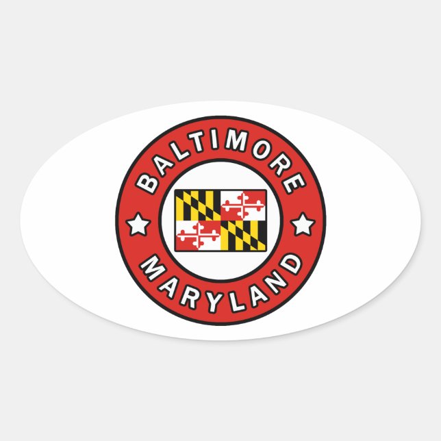Baltimore Maryland Oval Sticker (Front)