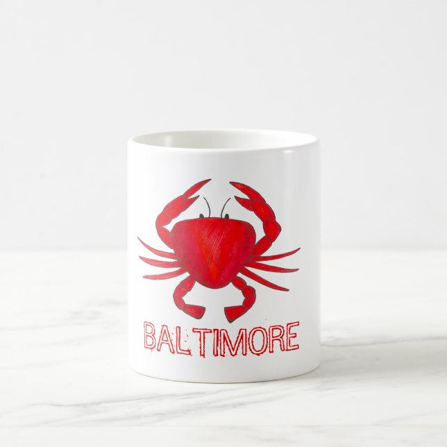 Baltimore Maryland Red Crab Crabs Beach Mug (Center)