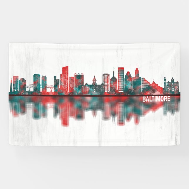 Baltimore Maryland skyline Banner (Horizontal)