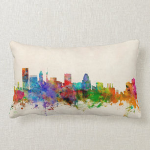 Baltimore Maryland Skyline Cityscape Lumbar Pillow