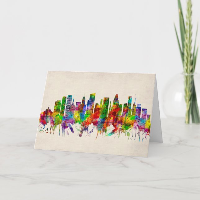 Baltimore Maryland Skyline Holiday Card (Front)