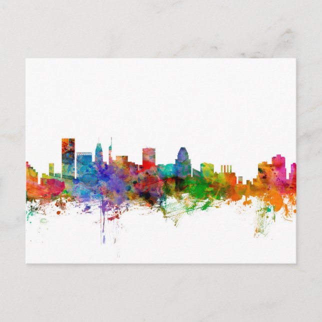 Baltimore Maryland Skyline Postcard (Front)