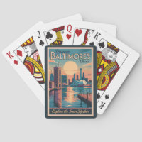 Baltimore Maryland Skyline Travel Art Vintage