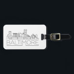 Baltimore, Maryland Stylized Skyline Luggage Tag<br><div class="desc">A unique luggage tag representing the beautiful city of Baltimore,  Maryland.  This tag features a stylized illustration of the city's unique skyline with its name underneath.</div>