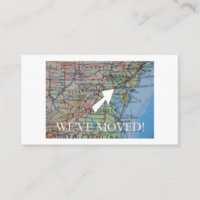 Baltimore Maryland We've Moved New Address Card (Front)