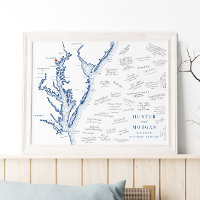 Baltimore MD Chesapeake Bay Map Wedding Guest