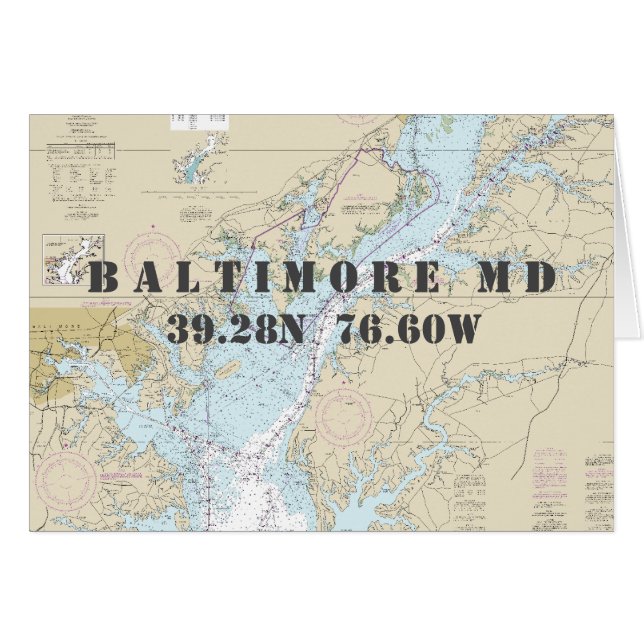 Baltimore MD Chesapeake Carte de navigation nautiq (Devant horizontal)