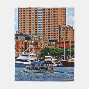 Baltimore MD - Inner Harbour Water Taxi Fleece Blanket
