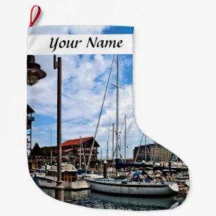 Baltimore MD - Marina Near Fells Point Large Christmas Stocking