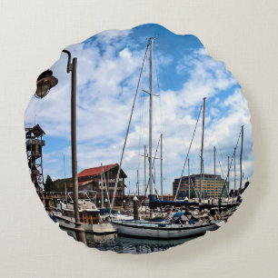 Baltimore MD - Marina Near Fells Point Round Pillow