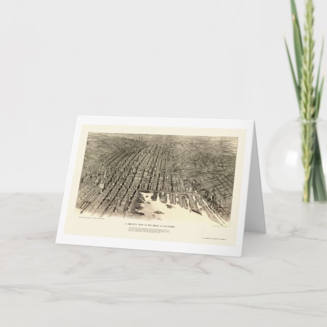 Baltimore, MD Panoramic Map - 1912 Card (Front)