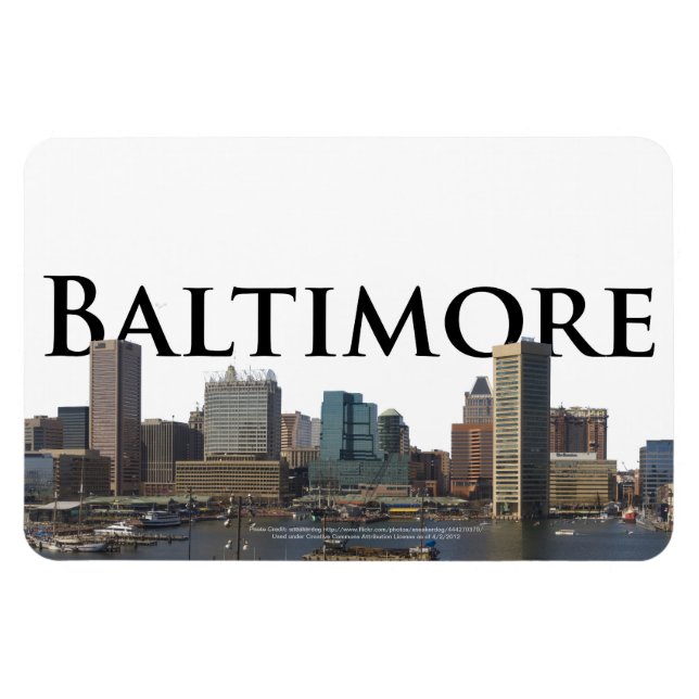Baltimore MD Skyline with Baltimore in the Sky Magnet (Horizontal)