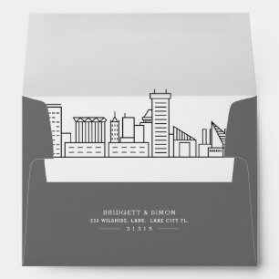 Baltimore Modern Deco Skyline Reveal Envelope