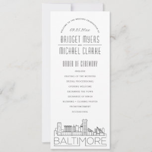 Baltimore Modern Deco Wedding Program