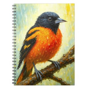 Baltimore Oriole Notebook Rainy Bird Art Journal