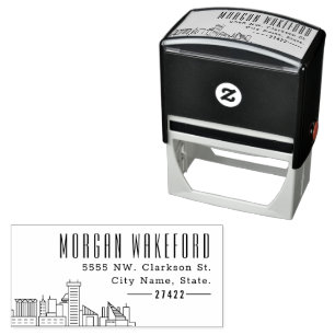 Baltimore Resident   Modern Deco Skyline  Self-inking Stamp