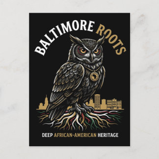Baltimore Roots Wise Owl African American Heritage Postcard
