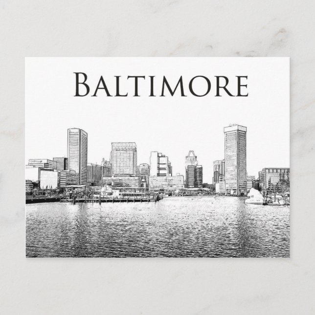 Baltimore: Scene of the Inner Harbour Postcard (Front)