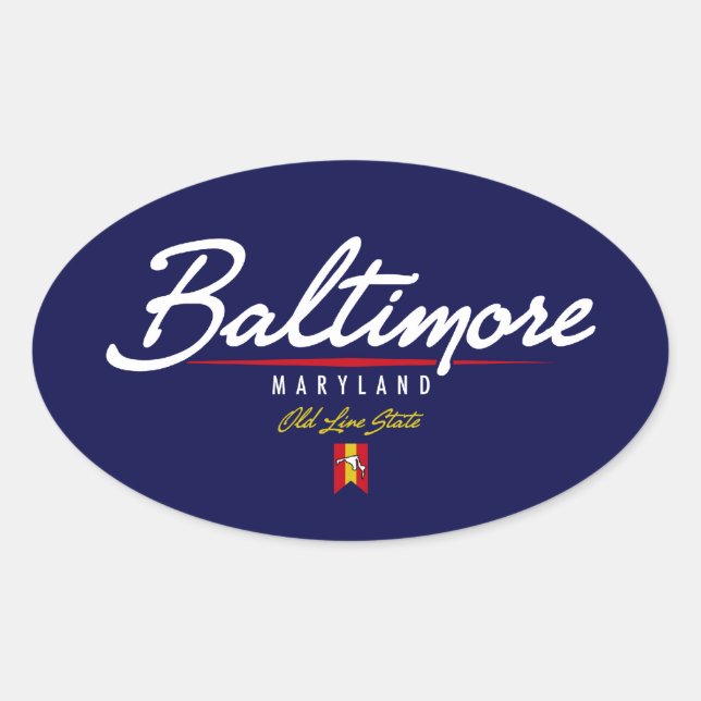 Baltimore Script Oval Sticker (Front)