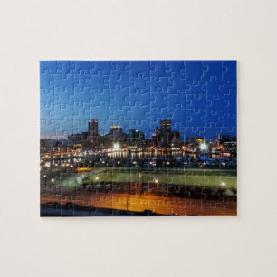 Baltimore Skyline at Dusk Jigsaw Puzzle