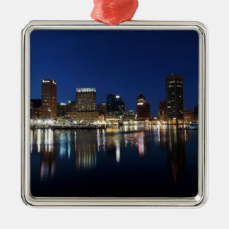 Baltimore Skyline at Dusk Metal Ornament