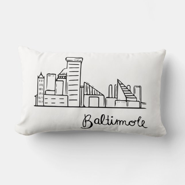 Baltimore Skyline - Throw Pillow (Front)