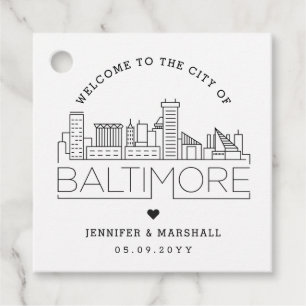 Baltimore Skyline   Wedding Welcome Favour Favour Tags