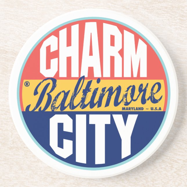 Baltimore Vintage Label Coaster (Front)