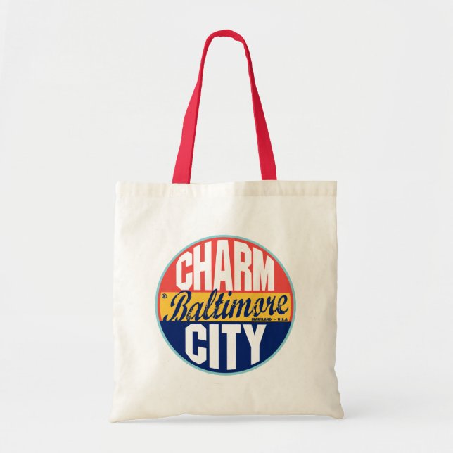 Baltimore Vintage Label Tote Bag (Front)
