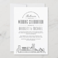 Baltimore Wedding | Modern Deco Skyline 